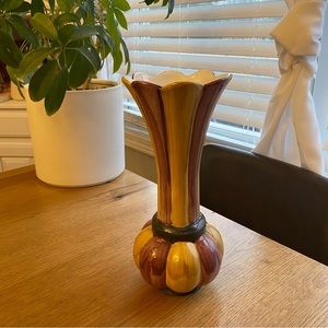 MacKenzie Childs handmade clay bottom vase retired rare